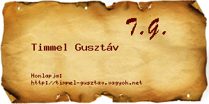 Timmel Gusztáv névjegykártya